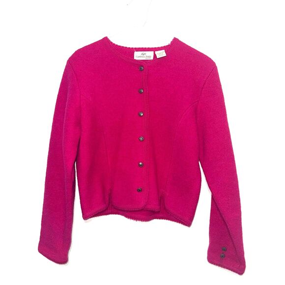 Carol Reed Boiled Wool Cropped Jacket - Magenta 10 - Picture 1 of 6